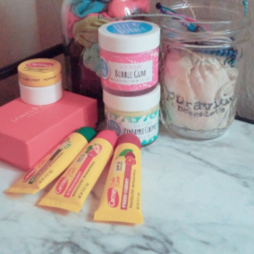 Lipgloss and Pink Satin Scrunchie